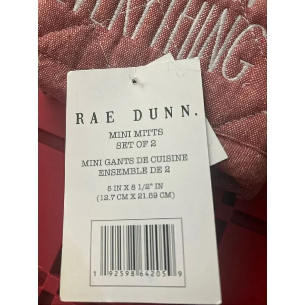Rae Dunn PUMPKIN EVERYTHING Embroidered Apron Mini Oven Mitts